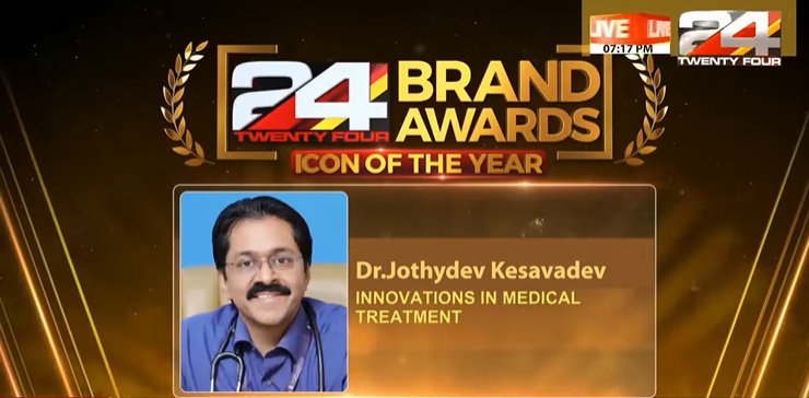 April 13, 2022: 24 News Icon of the Year Award for Dr. Jothydev Kesavadev