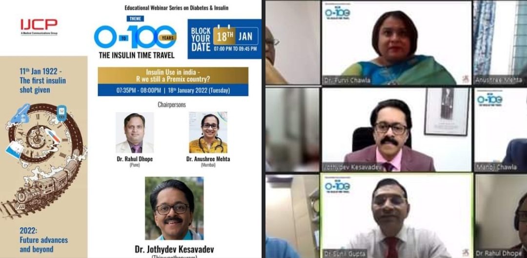 January 18, 2022: Dr. Jothydev Kesavadev at a national webinar