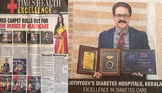 Times Excellence in Diabetes Care Award 2022 for Jothydev’s Diabetes Research Centre