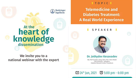 Dr.Jothydev Kesavadev at a national webinar