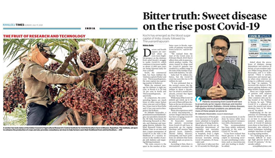 10 July 2021: Article by Dr.Jothydev Kesavadev in Khaleej Times