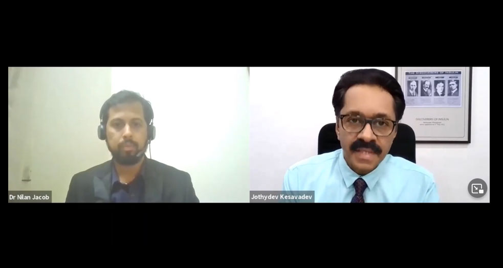 Dr. Jothydev Kesavadev at an interview hosted by BI India