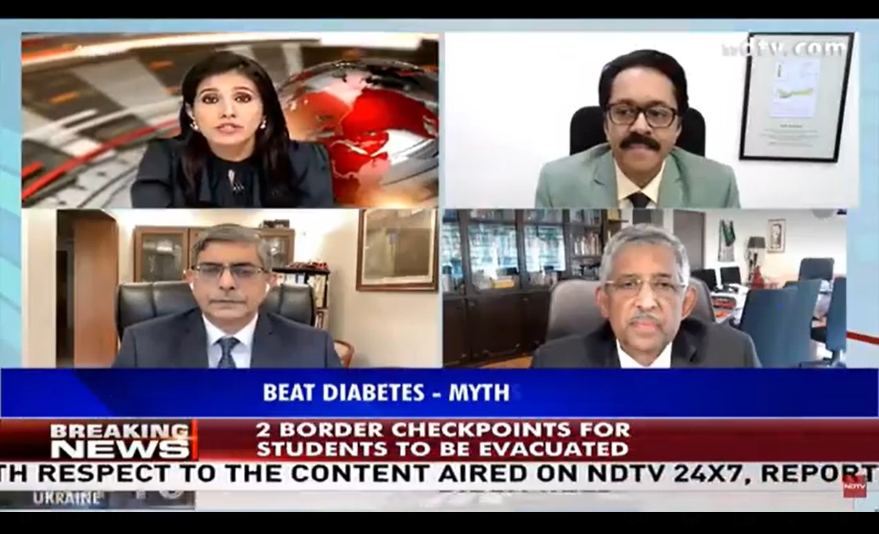 February 26, 2022: Dr.Jothydev Kesavadev on NDTV Live