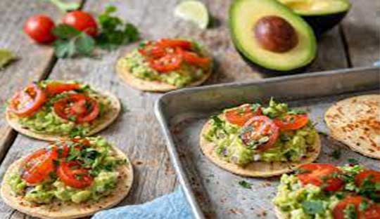 Lime Spiced Mini Tostada with Guacamole Topper
