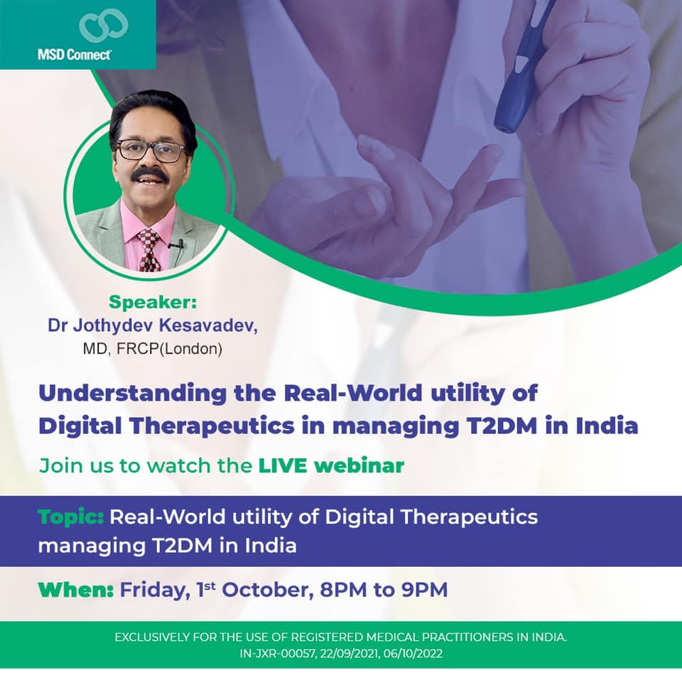 Dr. Jothydev Kesavadev at a national webinar